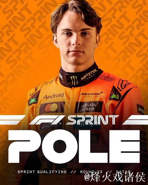 F1卡塔尔冲刺赛排位：皮亚斯特里夺杆位，维斯塔潘排名第6